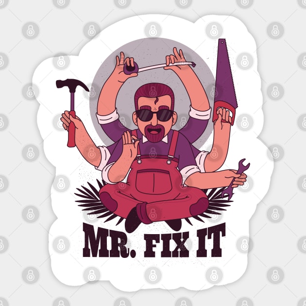 Mr Fix it Sticker by madeinchorley